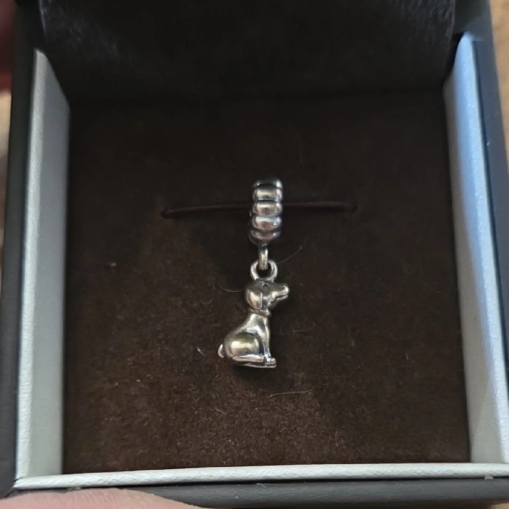 Silver Dog Charm Pendant